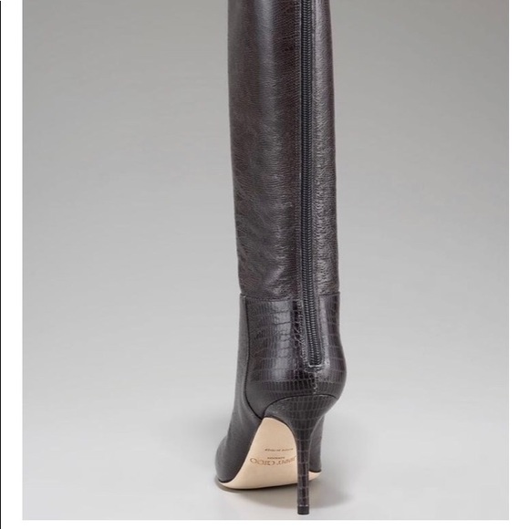 Jimmy Choo Lizard Embossed Stilletto Boots sz 8.5 - Picture 4 of 8